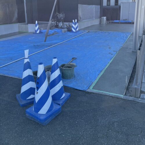 土間コンクリートの打設状況です。