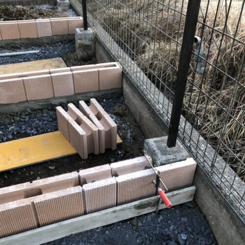 既存束石取り合い状況です。