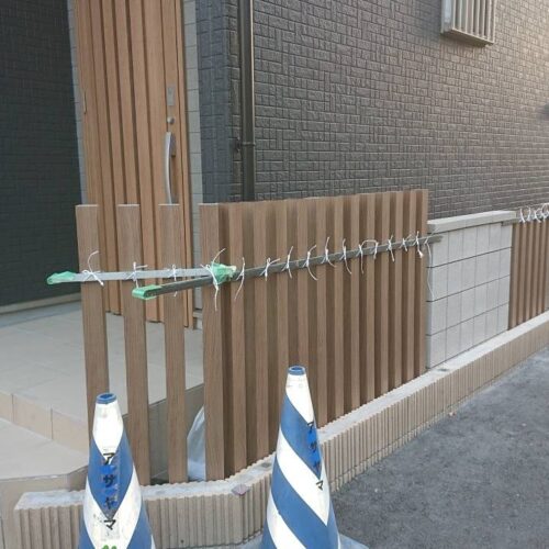 枕木の施工です。