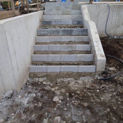 階段タイル下地です。