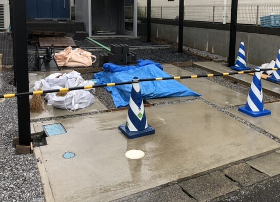 本日は雨の為に工事作業はお休みとなります。