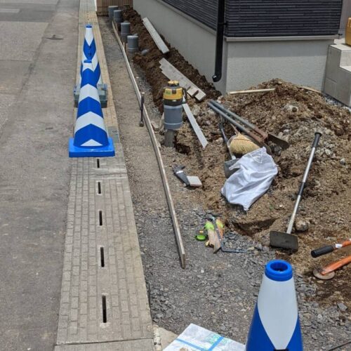 境界ブロック基礎の型枠です。