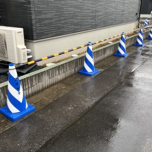 本日は雨の為に工事作業は休工となります。