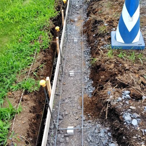 ブロックベース基礎の配筋です。 ブロックベース基礎の配筋です。