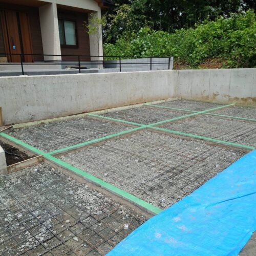 土間コンクリートの打設準備です。