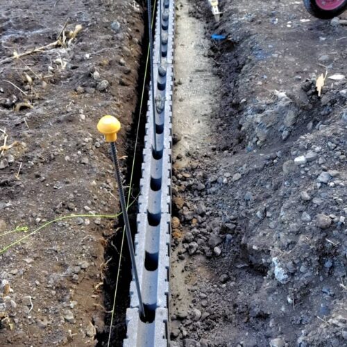 北側のブロック積みです。