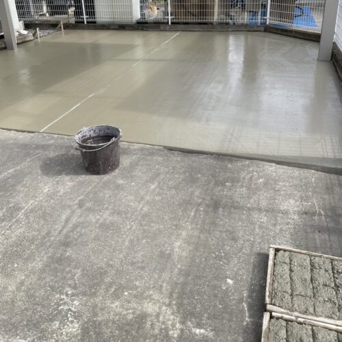 コンクリート打設完了です。 コンクリート打設完了です。