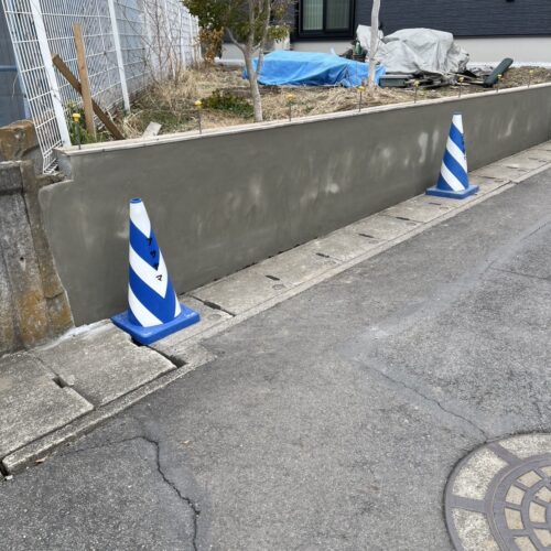 基礎の左官仕上げ状況です。