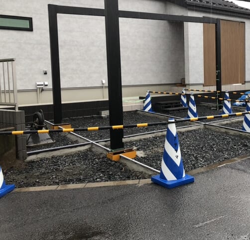 本日は雨の為に工事作業は休工となります。
