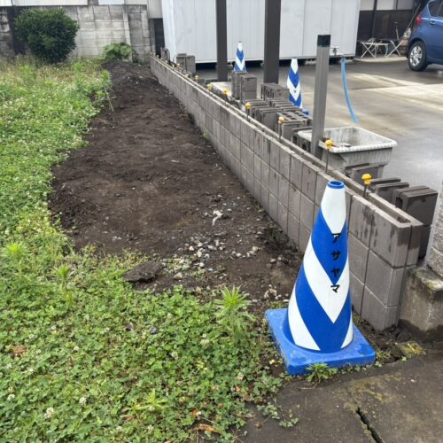 本日は雨の為に工事作業はお休みとなります。