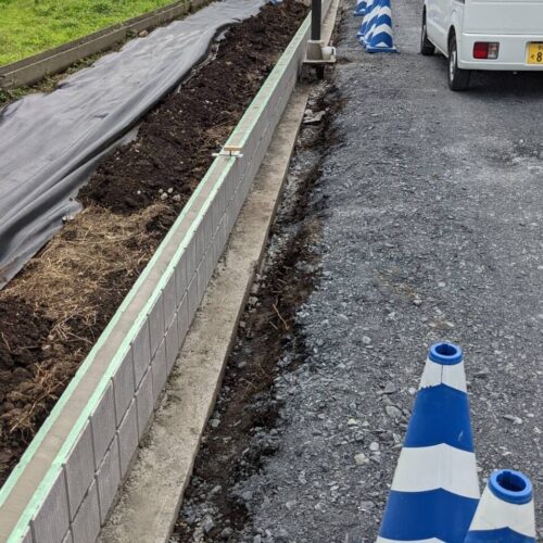 境界ブロック積みです。