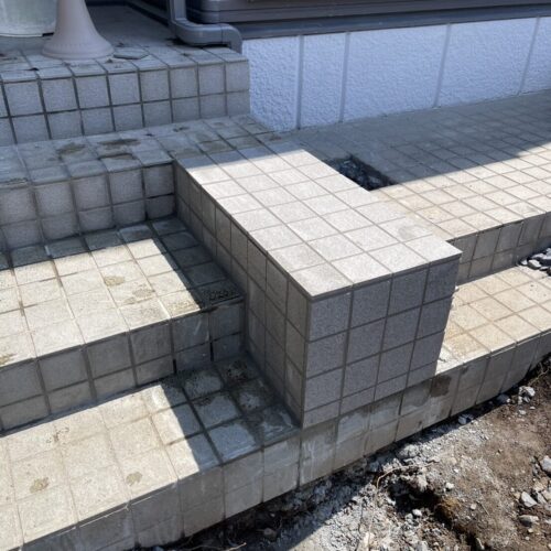 タイルステップ施工です。