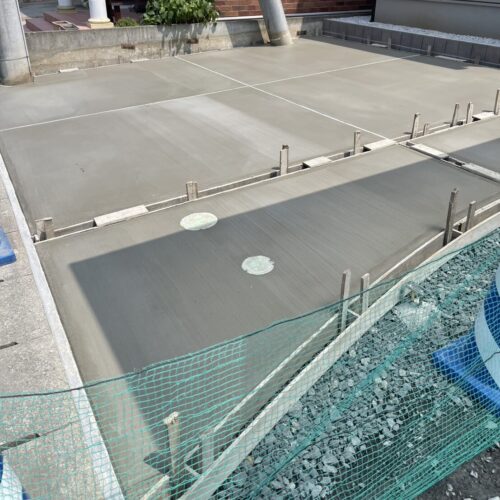 土間コンクリート打設完了です。