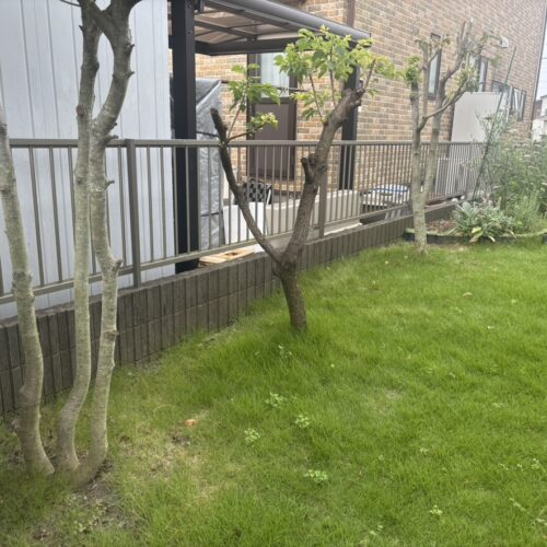 本日は工事着工前のご近隣へのご挨拶にお伺いさせて頂きました。お待たせ致しました境界のフェンス工事着工となります。