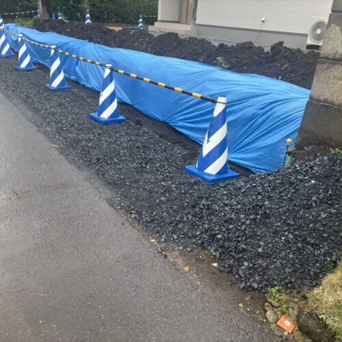 本日は台風の接近により雨の為に工事作業はお休みとなります。