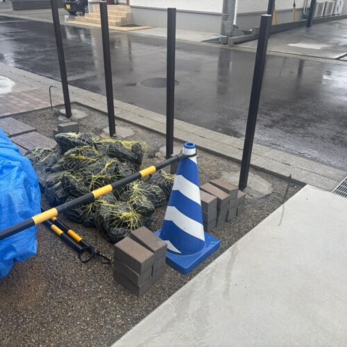 本日は台風の接近もあり雨の為に工事作業はお休みとなります。