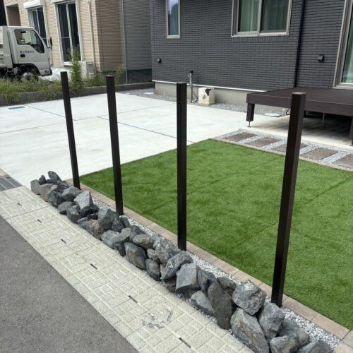 人工芝の施工です。