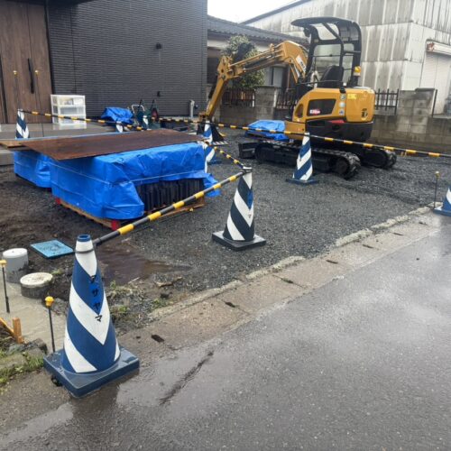 本日は雨の為に工事作業はお休みとなります。