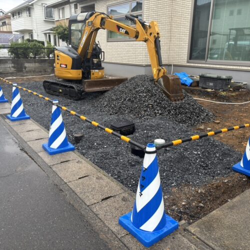 本日は雨の為に工事作業はお休みとなります。