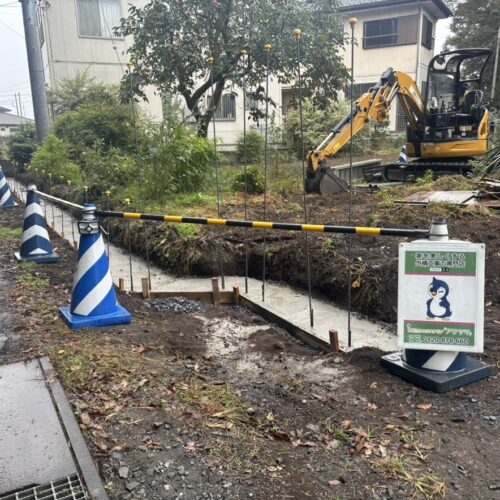 本日は雨の為に工事作業はお休みとなります。