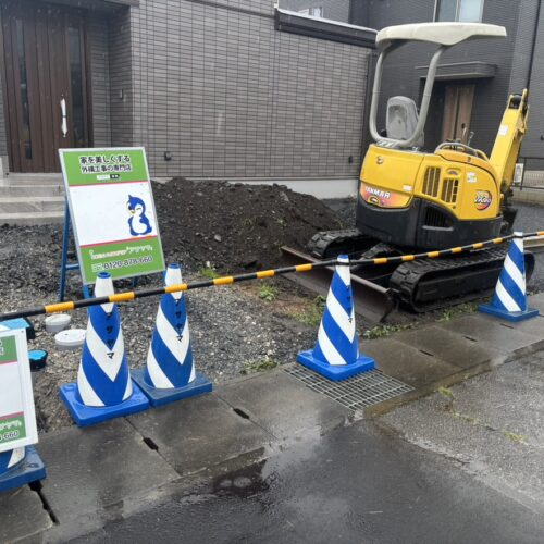 本日は雨のため、休工です